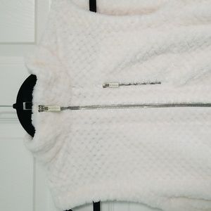 Calvin Klein White Fleece Vest Size small